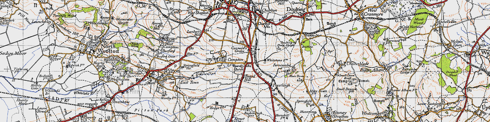 Old map of Beardly Batch in 1946