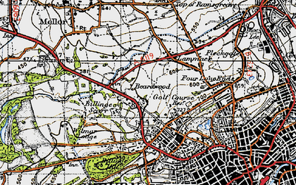 Old map of Billinge Scarr in 1947