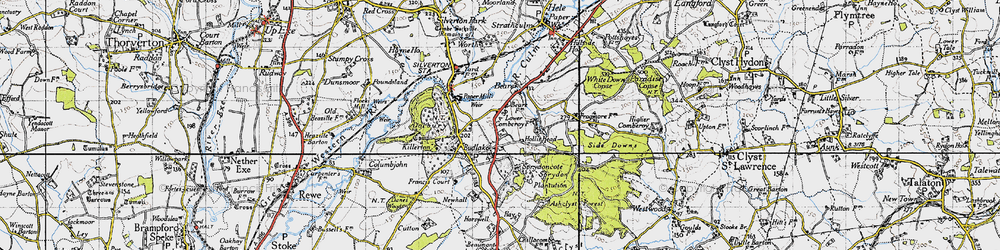 Old map of Killerton Park in 1946