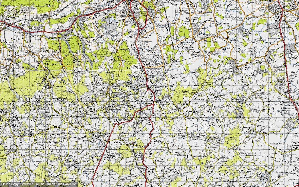 Old Map of Historic Map covering Wigmore in 1940