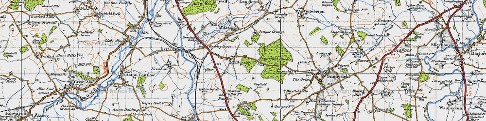 Old map of Bearley in 1947