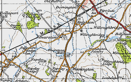 Old map of Bearstone Mill in 1946