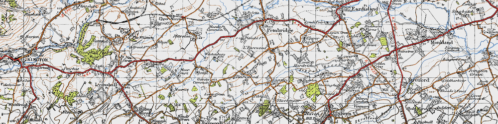 Old map of Bearwood in 1947
