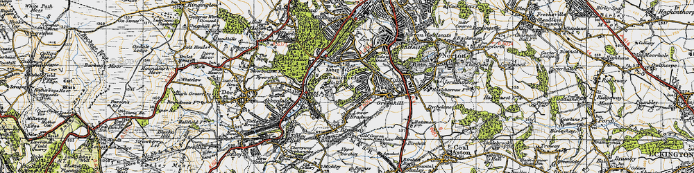 Old map of Beauchief in 1947