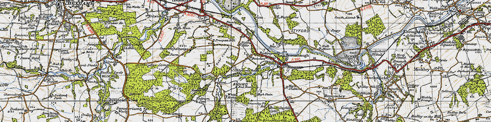 Old map of White Hemmels in 1947