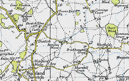 Old map of Beaulieu Wood in 1945
