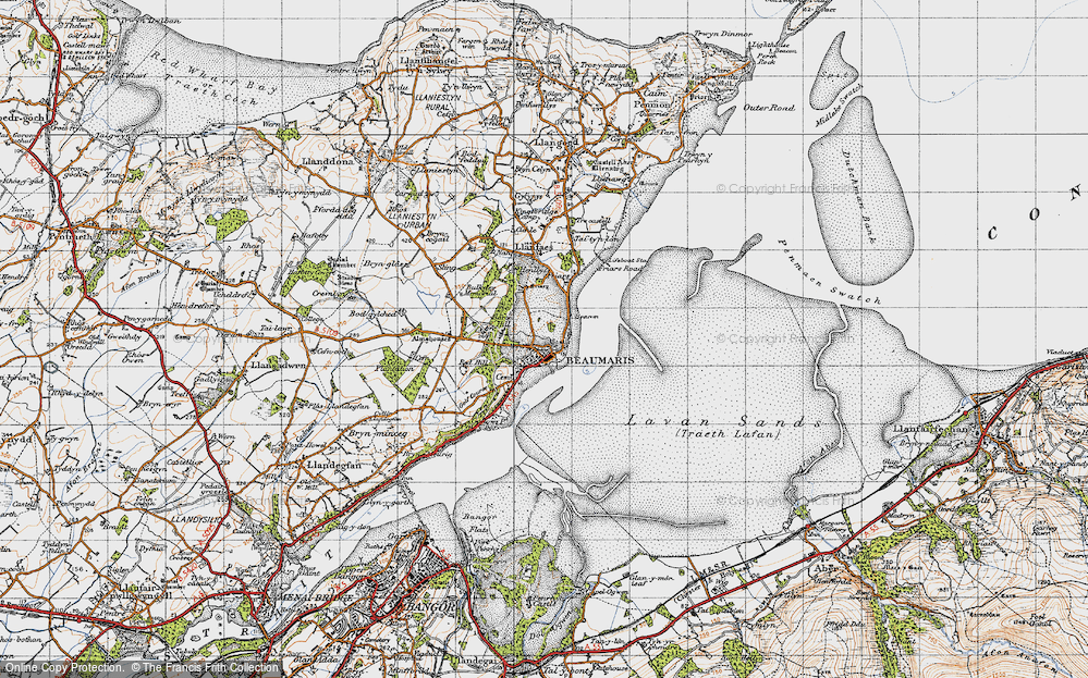 Old Map of Historic Map covering Baron Hill in 1947