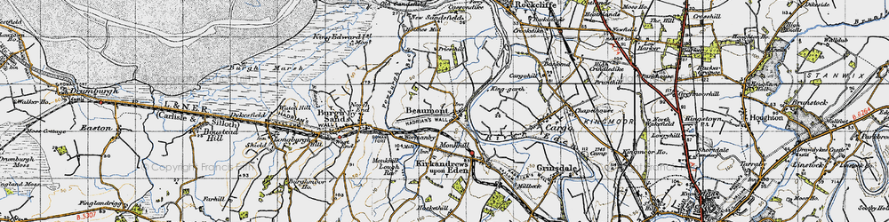 Old map of Beaumont in 1947