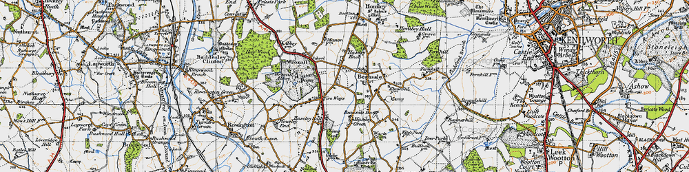 Old map of Beausale in 1947