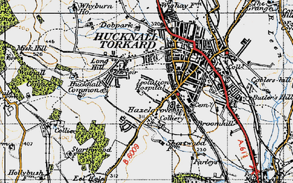 Old map of Beauvale in 1946