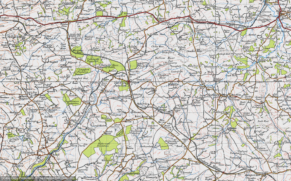 Old Map of Historic Map covering Alderford in 1946