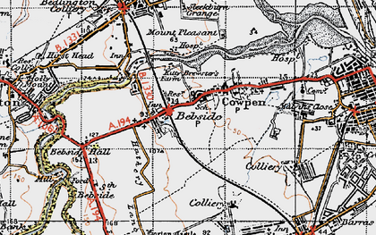 Old map of Bebside in 1947