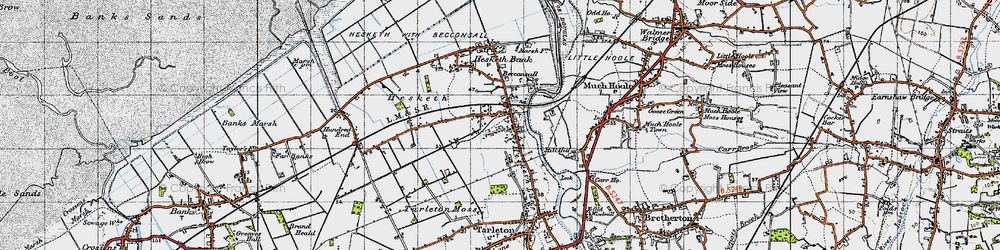 Old map of Becconsall in 1947