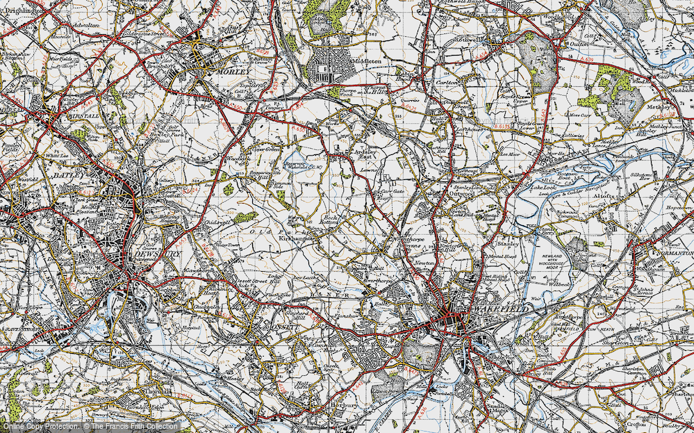 Old Map of Beck Bottom, 1947 in 1947