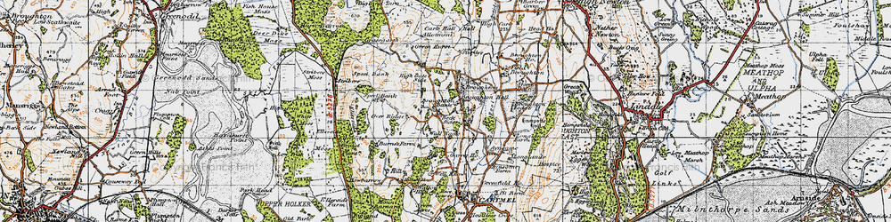 Old map of Broughton Bank in 1947