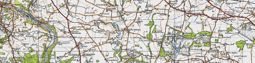 Old map of Higford in 1946