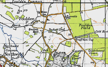 Old map of Beckett End in 1946