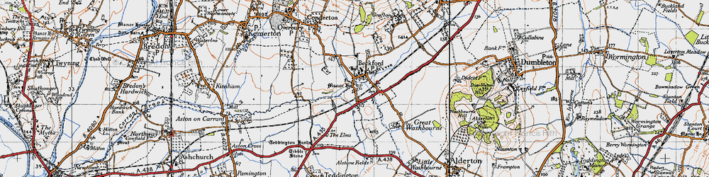Old map of Beckford in 1946