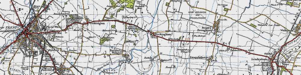 Old map of Beckingham in 1946