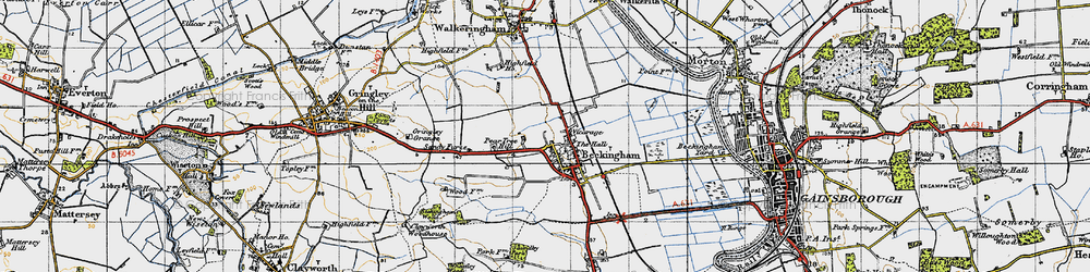 Old map of Beckingham in 1947