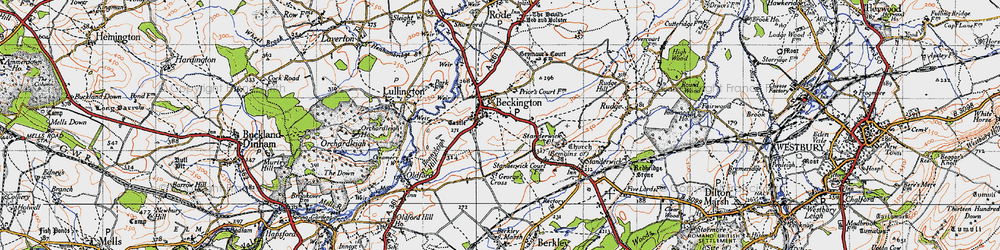 Old map of Beckington in 1946