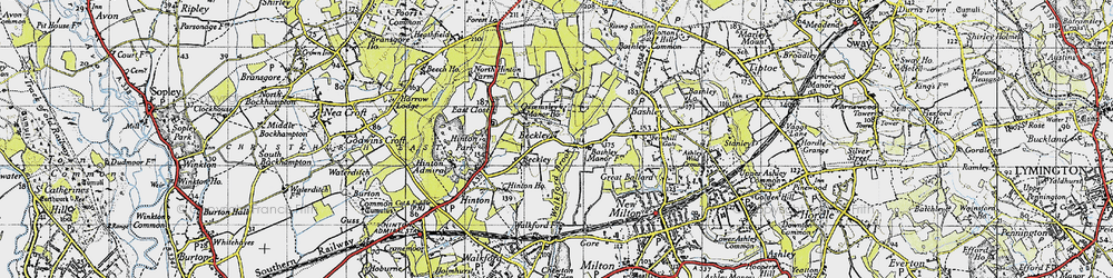 Old map of Beckley in 1940