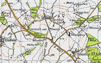 Old map of Beckley Park in 1946