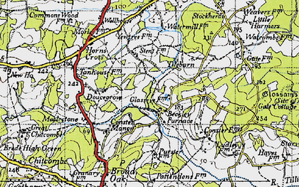 Old map of Beckley Woods in 1940