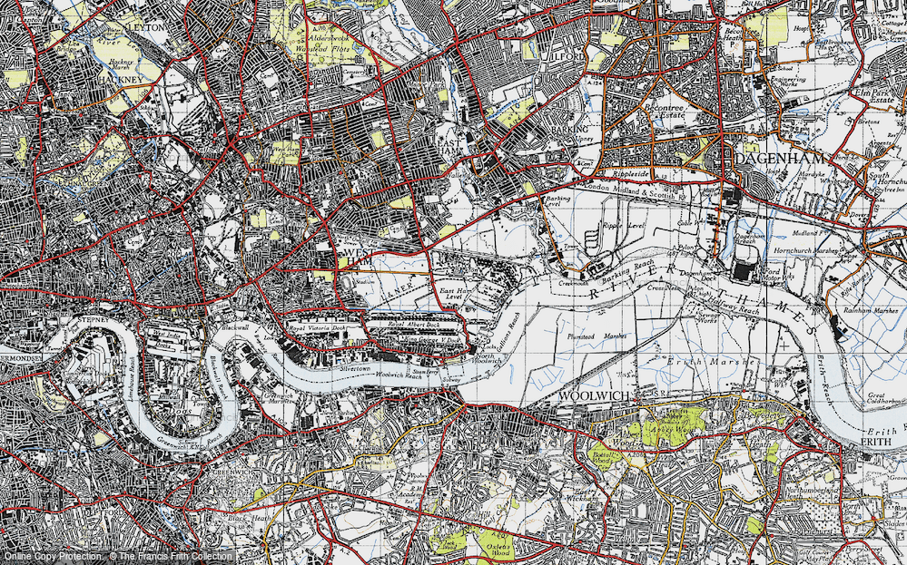 Old Map of Beckton, 1946 in 1946