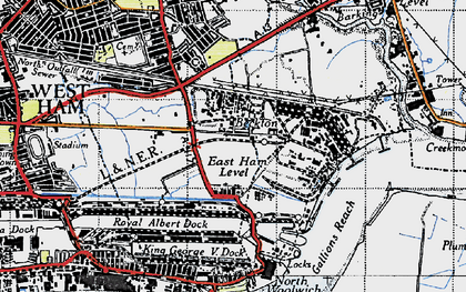 Old map of Beckton in 1946