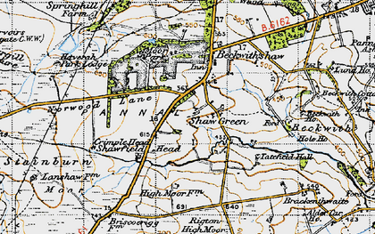 Old map of Beckwithshaw in 1947