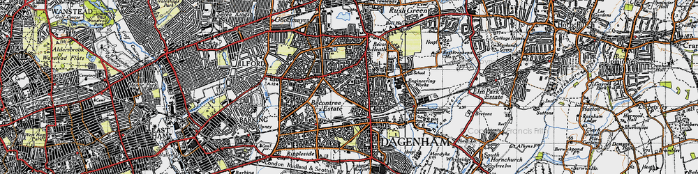 Old map of Becontree in 1946