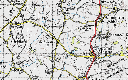 Old map of Bedchester in 1945