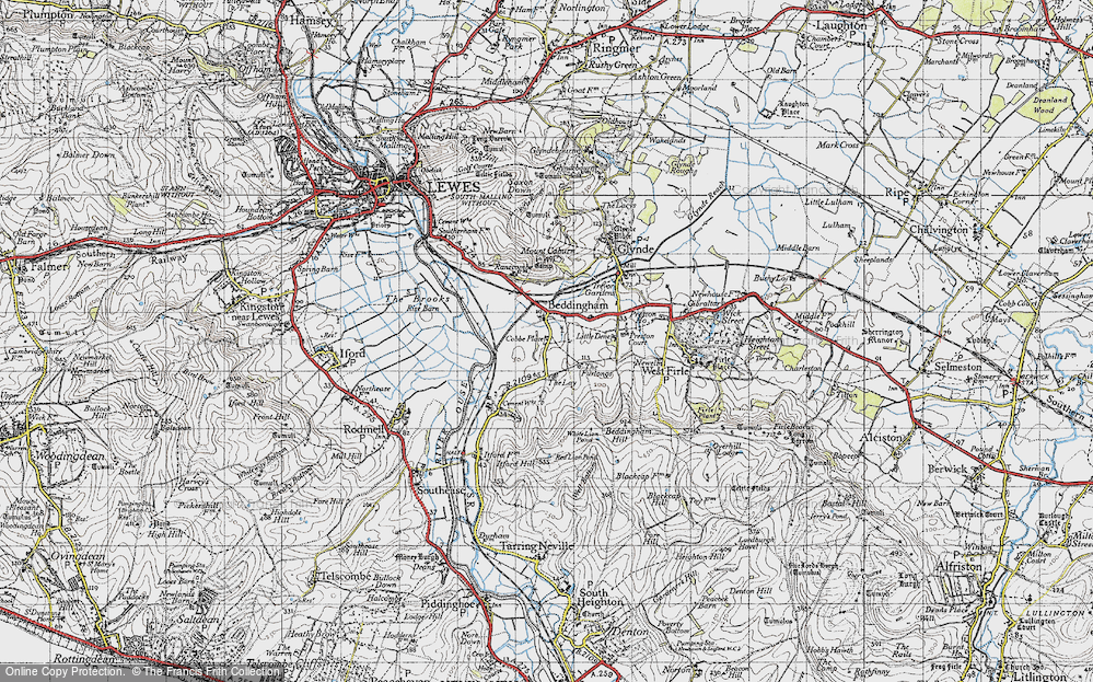 Old Map of Beddingham, 1940 in 1940