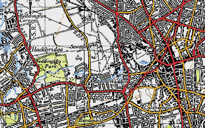 Old map of Beddington in 1945