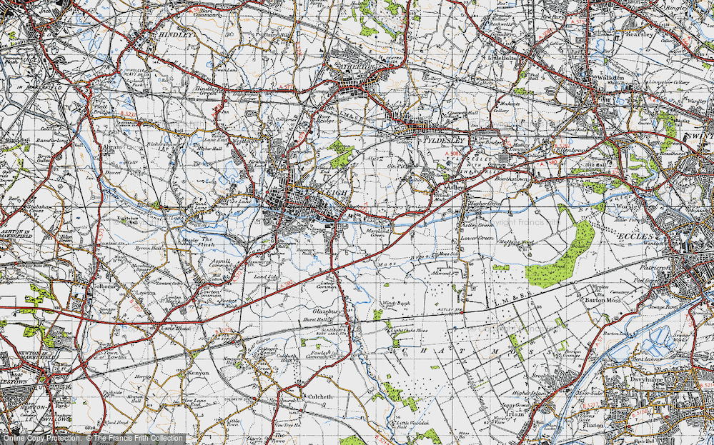 Old Map of Bedford, 1947 in 1947