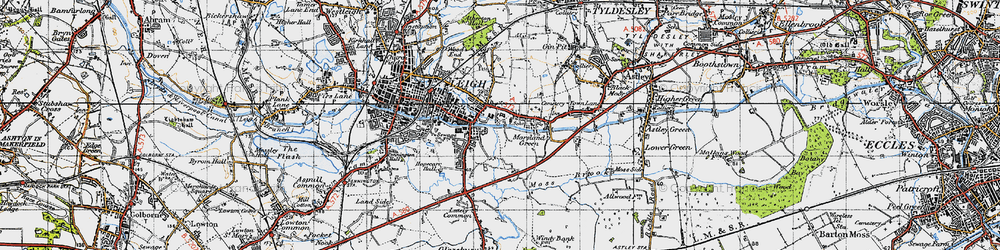 Old map of Bedford in 1947