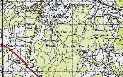 Old map of Bedgebury in 1940
