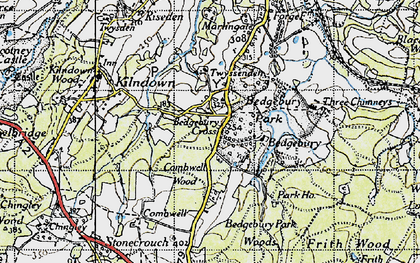 Old map of Bedgebury Cross in 1940