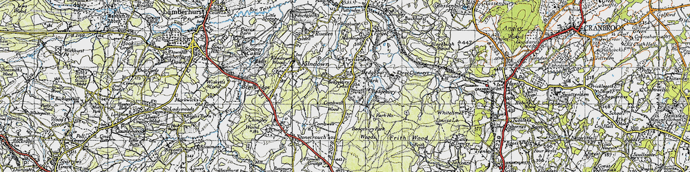 Old map of Bedgebury Cross in 1940