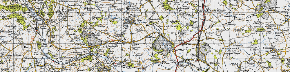 Old map of Broxholme in 1947