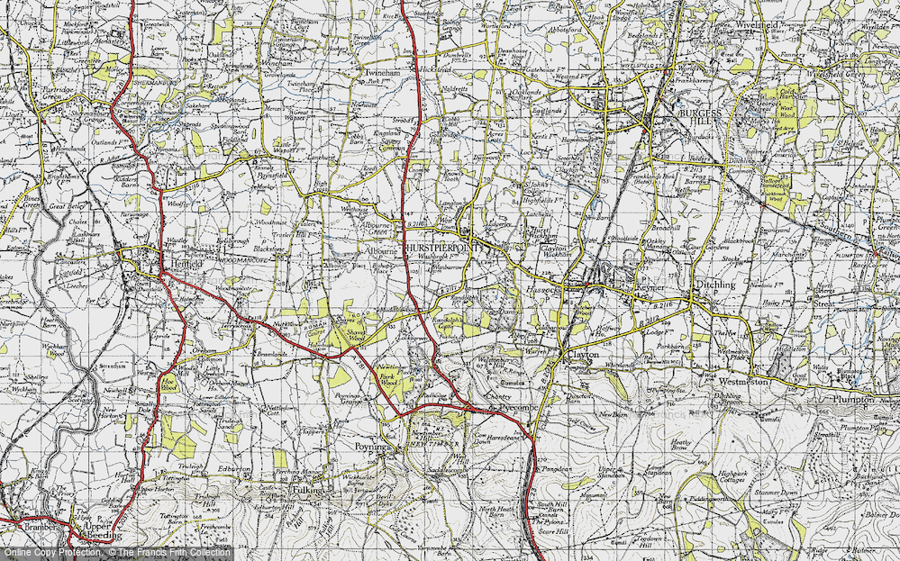 Old Map of Historic Map covering Locks Green Fm in 1940