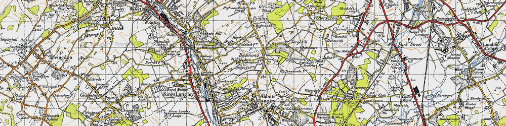 Old map of Bedmond in 1946