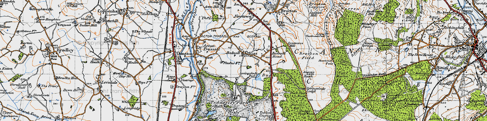 Old map of Bednall in 1946