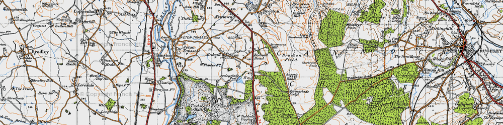 Old map of Bog Moor in 1946