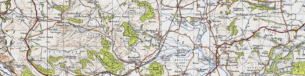 Old map of Bedstone Hill in 1947