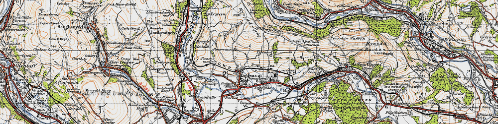 Old map of Bedwas in 1947