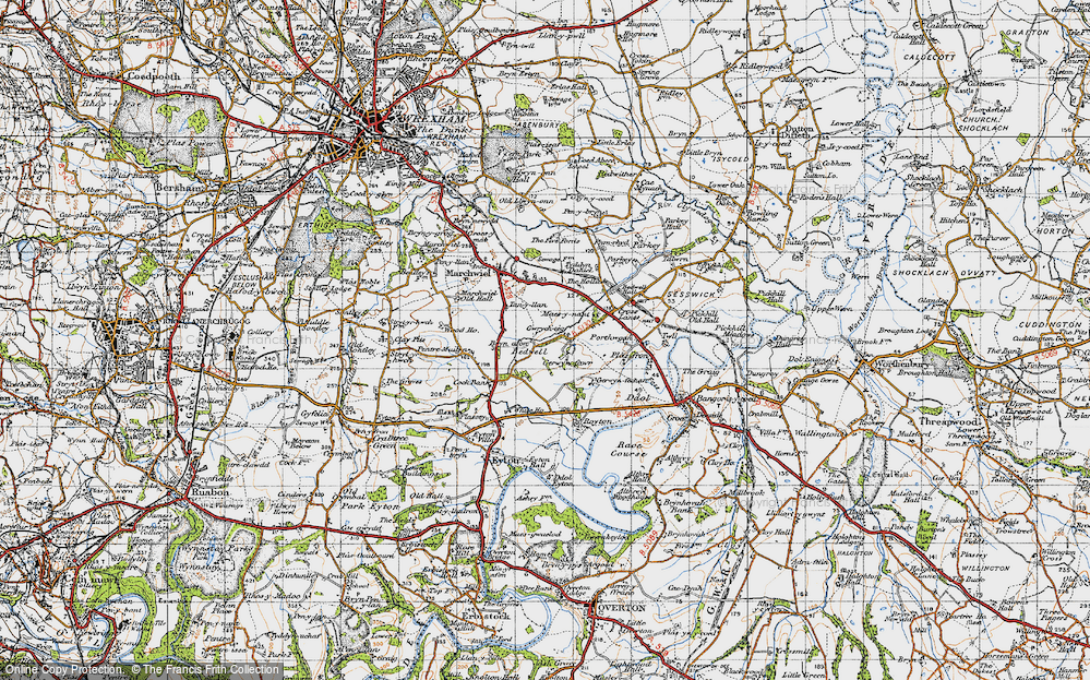 Old Map of Historic Map covering Bryn Afon in 1947