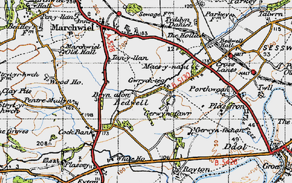Old map of Bedwell in 1947