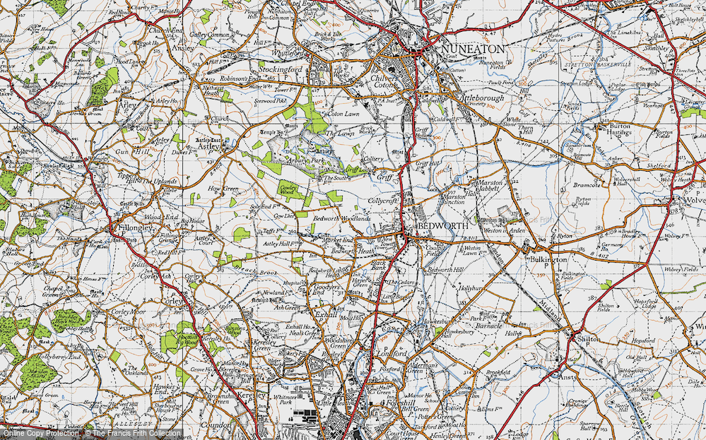 Old Map of Bedworth Woodlands, 1946 in 1946